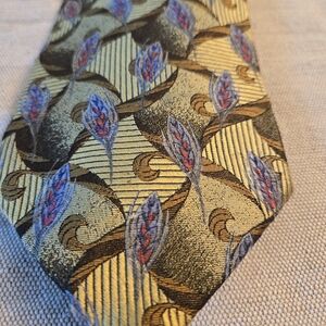 Robert Talbott Gold and Blue Patterned Tie